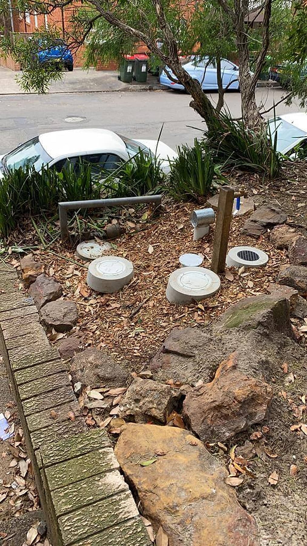 Excavated boundary trap replacement underway at a Castle Hill home