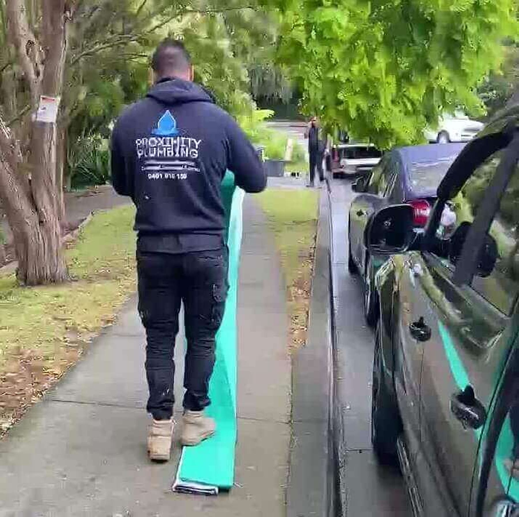 Stormwater relining equipment connected to a long residential line in Vaucluse