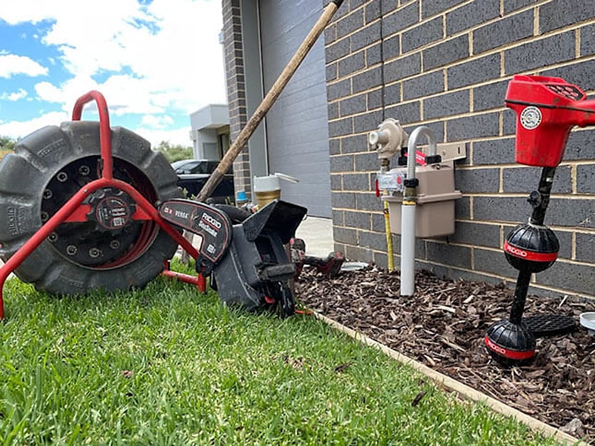 Drain machine and access points beside a Sydney home